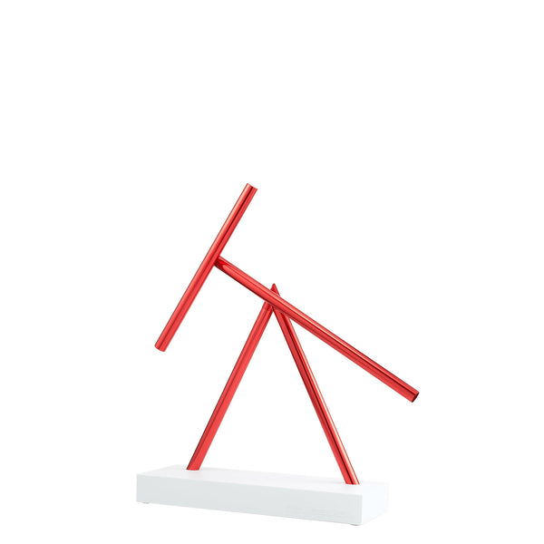 The Swinging Sticks Kinetic Energy Sculpture - Desktop Replica Version  (Silver/Red)